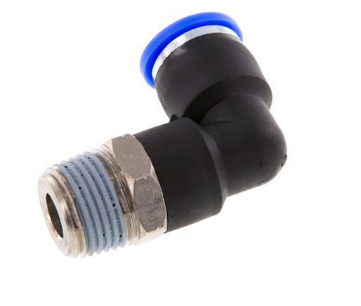 3/8'' x 3/8'' NPT 90-Grad-Steckverschraubung mit Außengewinde Messing/PBT NBR drehbar [2 Stück]