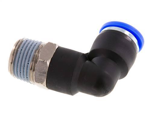3/8'' x 3/8'' NPT 90-Grad-Steckverschraubung mit Außengewinde Messing/PBT NBR drehbar [2 Stück]