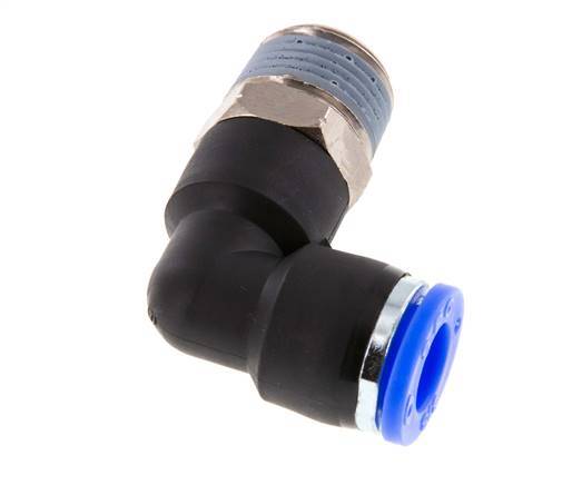 3/8'' x 3/8'' NPT 90-Grad-Steckverschraubung mit Außengewinde Messing/PBT NBR drehbar [2 Stück]