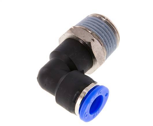 3/8'' x 1/2'' NPT 90 Grad Einsteckverschraubung mit Außengewinde Messing/PBT NBR drehbar [2 Stück]