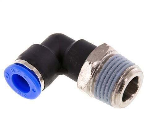 3/8'' x 1/2'' NPT 90 Grad Einsteckverschraubung mit Außengewinde Messing/PBT NBR drehbar [2 Stück]
