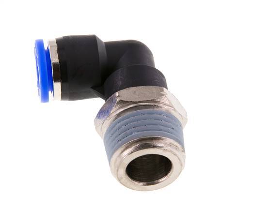 3/8'' x 1/2'' NPT 90 Grad Einsteckverschraubung mit Außengewinde Messing/PBT NBR drehbar [2 Stück]