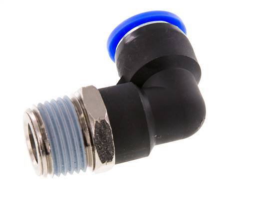 1/2'' x 1/2'' NPT 90deg Elbow Push-in Fitting with Male Threads Brass/PBT NBR Rotatable [2 Pieces]