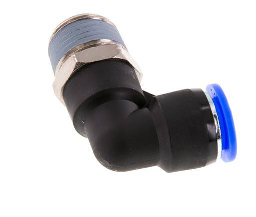 1/2'' x 1/2'' NPT 90-Grad-Winkel-Steckverschraubung mit Außengewinde Messing/PBT NBR drehbar [2 Stück]