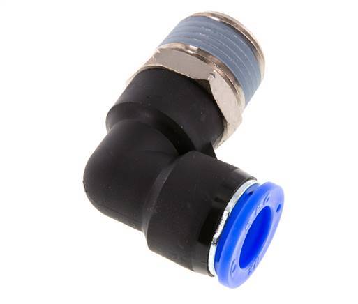 1/2'' x 1/2'' NPT 90-Grad-Winkel-Steckverschraubung mit Außengewinde Messing/PBT NBR drehbar [2 Stück]