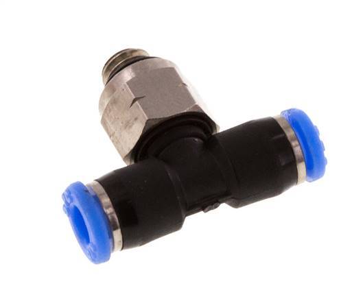 1/8'' x UNF 10-32 Inline T-Steckverschraubung Messing/PBT NBR drehbar [2 Stück]