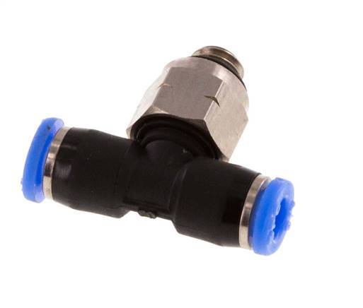 1/8'' x UNF 10-32 Inline Tee Push-in Fitting Brass/PBT NBR Rotatable [2 Pieces]