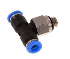 1/8'' x UNF 10-32 Inline Tee Push-in Fitting Brass/PBT NBR Rotatable [2 Pieces]