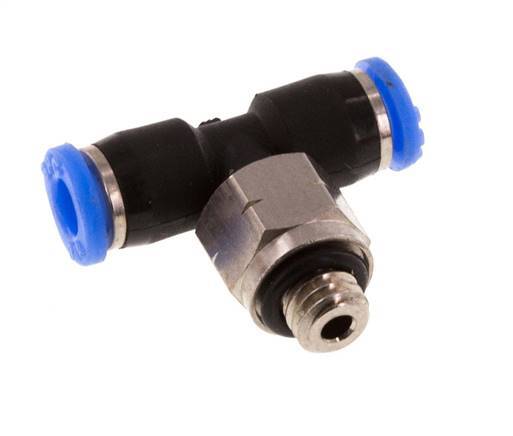 1/8'' x UNF 10-32 Inline T-Steckverschraubung Messing/PBT NBR drehbar [2 Stück]