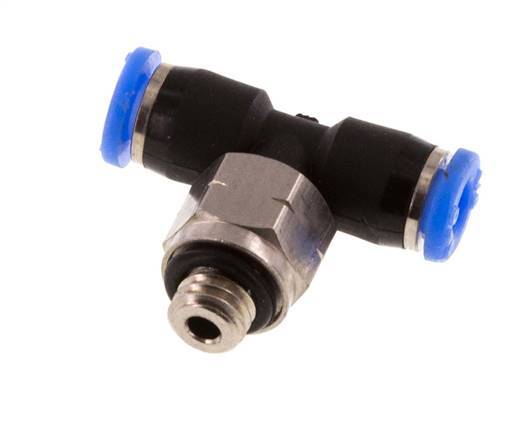 1/8'' x UNF 10-32 Inline T-Steckverschraubung Messing/PBT NBR drehbar [2 Stück]