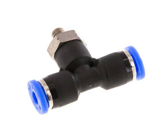 5/32'' x UNF 10-32 Inline Tee Push-in Fitting Brass/PBT NBR Rotatable [2 Pieces]