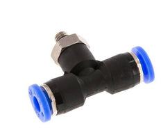 3/16'' x UNF 10-32 Inline Tee Push-in Fitting Brass/PBT NBR Rotatable [2 Pieces]