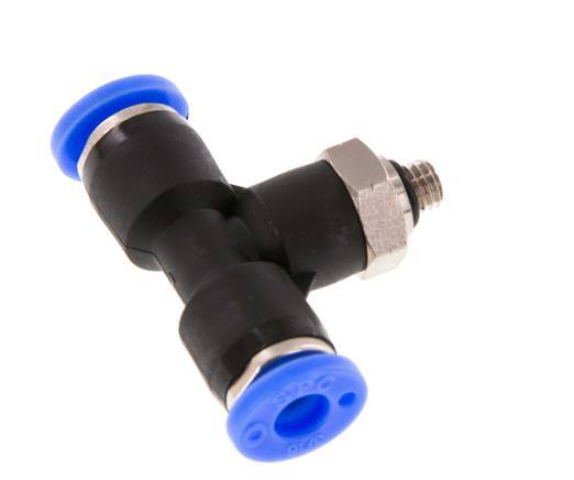 3/16'' x UNF 10-32 Inline T-Steckverschraubung Messing/PBT NBR drehbar [2 Stück]