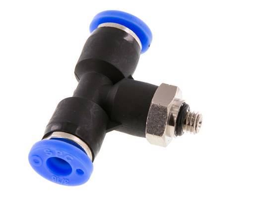 3/16'' x UNF 10-32 Inline T-Steckverschraubung Messing/PBT NBR drehbar [2 Stück]