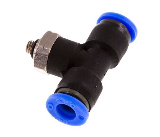1/4'' x UNF 10-32 Inline Tee Push-in Fitting Brass/PBT NBR Rotatable [2 Pieces]