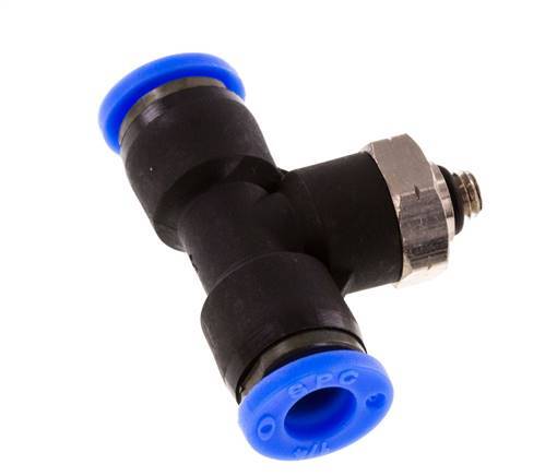 1/4'' x UNF 10-32 Inline T-Steckverschraubung Messing/PBT NBR drehbar [2 Stück]