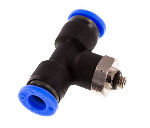 1/4'' x UNF 10-32 Inline T-Steckverschraubung Messing/PBT NBR drehbar [2 Stück]
