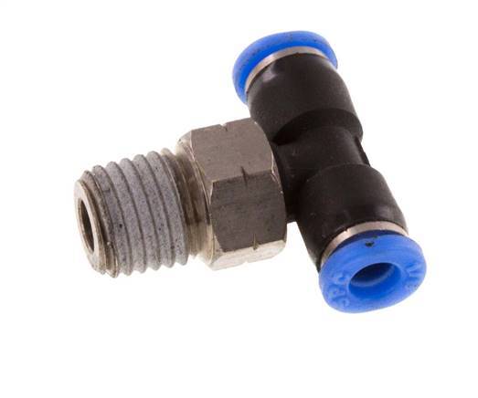 1/8'' x 1/16'' NPT Inline T-Stück Steckverschraubung mit Außengewinde Messing/PBT NBR drehbar [2 Stück]