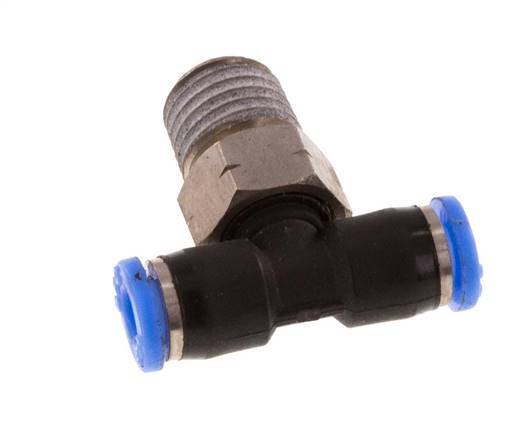 1/8'' x 1/16'' NPT Inline T-Stück Steckverschraubung mit Außengewinde Messing/PBT NBR drehbar [2 Stück]