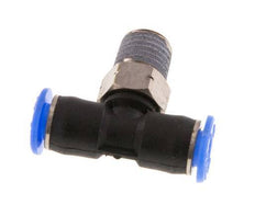 5/32'' x 1/16'' NPT Inline Tee Push-in Fitting with Male Threads Brass/PBT NBR Rotatable [2 Pieces]