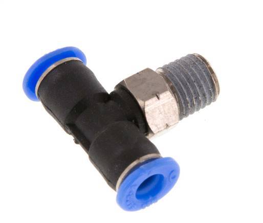 5/32'' x 1/16'' NPT Inline T-Steckverschraubung mit Außengewinde Messing/PBT NBR drehbar [2 Stück]