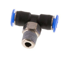 5/32'' x 1/16'' NPT Inline T-Steckverschraubung mit Außengewinde Messing/PBT NBR drehbar [2 Stück]