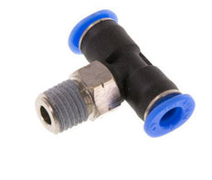 5/32'' x 1/16'' NPT Inline T-Steckverschraubung mit Außengewinde Messing/PBT NBR drehbar [2 Stück]