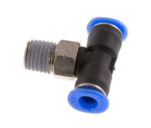 5/32'' x 1/16'' NPT Inline T-Steckverschraubung mit Außengewinde Messing/PBT NBR drehbar [2 Stück]