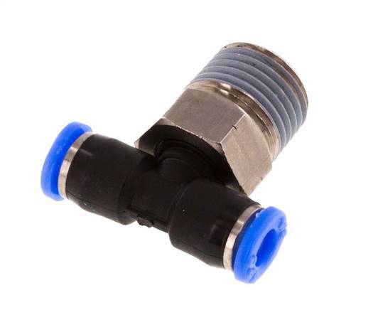 1/8'' x 1/8'' NPT Inline T-Stück Steckverschraubung mit Außengewinde Messing/PBT NBR drehbar [2 Stück]