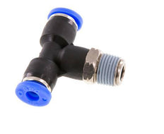 5/32'' x 1/8'' NPT Inline T-Steckverschraubung mit Außengewinde Messing/PBT NBR drehbar [2 Stück]