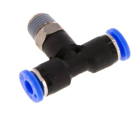 3/16'' x 1/8'' NPT Inline T-Stück Steckverschraubung mit Außengewinde Messing/PBT NBR drehbar [2 Stück]