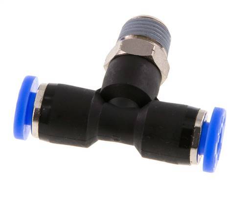 3/16'' x 1/8'' NPT Inline T-Stück Steckverschraubung mit Außengewinde Messing/PBT NBR drehbar [2 Stück]