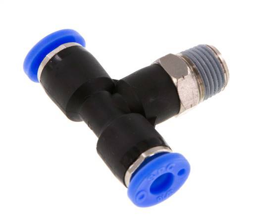 3/16'' x 1/8'' NPT Inline T-Stück Steckverschraubung mit Außengewinde Messing/PBT NBR drehbar [2 Stück]