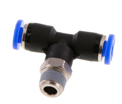 3/16'' x 1/8'' NPT Inline T-Stück Steckverschraubung mit Außengewinde Messing/PBT NBR drehbar [2 Stück]