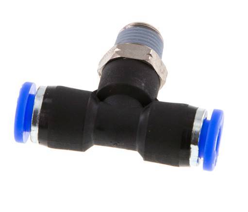 1/4'' x 1/8'' NPT Inline T-Stück Steckverschraubung mit Außengewinde Messing/PBT NBR drehbar [2 Stück]