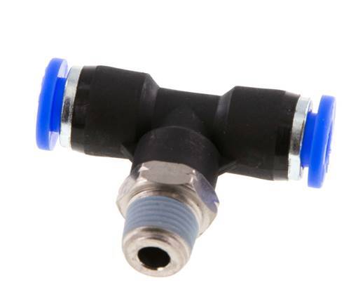 1/4'' x 1/8'' NPT Inline T-Stück Steckverschraubung mit Außengewinde Messing/PBT NBR drehbar [2 Stück]