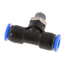 5/16'' x 1/8'' NPT Inline Tee Push-in Fitting with Male Threads Brass/PBT NBR Rotatable [2 Pieces]