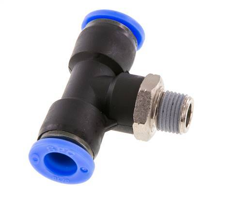 5/16'' x 1/8'' NPT Inline T-Steckverschraubung mit Außengewinde Messing/PBT NBR drehbar [2 Stück]