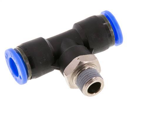 5/16'' x 1/8'' NPT Inline T-Steckverschraubung mit Außengewinde Messing/PBT NBR drehbar [2 Stück]