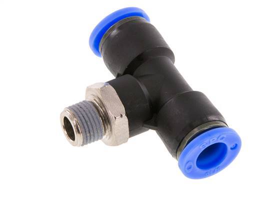5/16'' x 1/8'' NPT Inline T-Steckverschraubung mit Außengewinde Messing/PBT NBR drehbar [2 Stück]