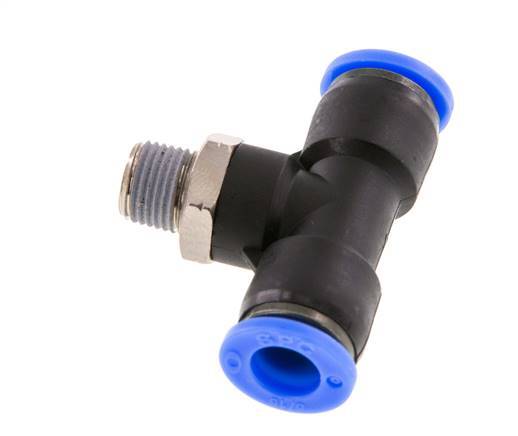 5/16'' x 1/8'' NPT Inline T-Steckverschraubung mit Außengewinde Messing/PBT NBR drehbar [2 Stück]