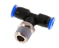 3/16'' x 1/4'' NPT Inline T-Steckverschraubung mit Außengewinde Messing/PBT NBR drehbar [2 Stück]