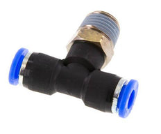 1/4'' x 1/4'' NPT Inline T-Stück Steckverschraubung mit Außengewinde Messing/PBT NBR drehbar [2 Stück]