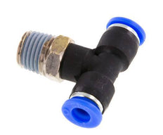 1/4'' x 1/4'' NPT Inline T-Stück Steckverschraubung mit Außengewinde Messing/PBT NBR drehbar [2 Stück]