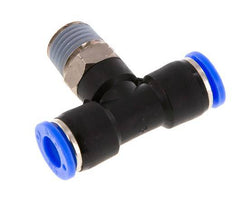 5/16'' x 1/4'' NPT Inline T-Steckverschraubung mit Außengewinde Messing/PBT NBR drehbar [2 Stück]