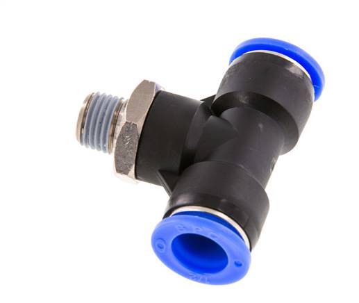 1/2'' x 1/4'' NPT Inline-T-Stück Einsteckverschraubung mit Außengewinde Messing/PBT NBR drehbar