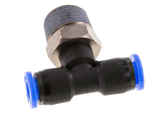 1/4'' x 3/8'' NPT Inline T-Stück Steckverschraubung mit Außengewinde Messing/PBT NBR drehbar [2 Stück]