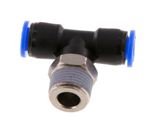 5/16'' x 3/8'' NPT Inline T-Steckverschraubung mit Außengewinde Messing/PBT NBR drehbar [2 Stück]