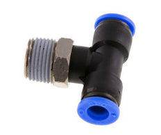 5/16'' x 3/8'' NPT Inline T-Steckverschraubung mit Außengewinde Messing/PBT NBR drehbar [2 Stück]