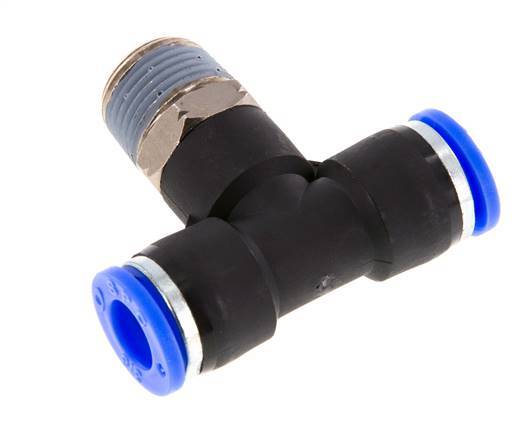 3/8'' x 3/8'' NPT Inline-T-Stück Steckverschraubung mit Außengewinde Messing/PBT NBR drehbar